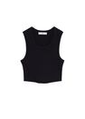 Mango - Black Ribbed crop top Mango - Black Ribbed crop top
