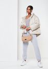 Missguided - Stone Stone Dipped Hem Oversized Puffer Jacket Missguided - Stone Stone Dipped Hem Oversized Puffer Jacket