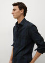 Mango - navy Regular fit check cotton shirt Mango - navy Regular fit check cotton shirt