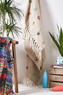Urban Outfitters - Grey Embellished Flower Throw Blanket Urban Outfitters - Grey Embellished Flower Throw Blanket