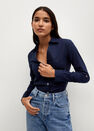 Mango - Navy Slim Fit Cotton Shirt Mango - Navy Slim Fit Cotton Shirt