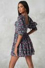 Missguided - Purple Floral Print Puff Sleeve Milkmaid Dress Missguided - Purple Floral Print Puff Sleeve Milkmaid Dress