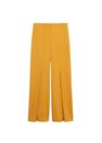 Mango - Medium Yellow Textured Flowy Trousers, Women Mango - Medium Yellow Textured Flowy Trousers, Women