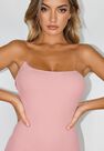 Missguided - Rose Transparent Strap Knit Midaxi Dress Missguided - Rose Transparent Strap Knit Midaxi Dress
