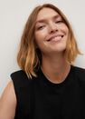 Mango - Black Organic Cotton T-Shirt With Shoulder Pads Mango - Black Organic Cotton T-Shirt With Shoulder Pads