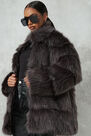 Missguided - Grey Pelted Faux Fur Coat Missguided - Grey Pelted Faux Fur Coat