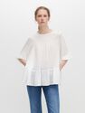 Reserved - Ivory Oversized Blouse With Peplum Hem, Women Reserved - Ivory Oversized Blouse With Peplum Hem, Women