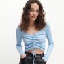 Reserved - Rib knit ruched top - Blue Reserved - Rib knit ruched top - Blue