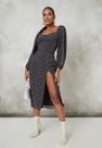 Missguided - Purple Floral Milkmaid Midaxi Dress Missguided - Purple Floral Milkmaid Midaxi Dress