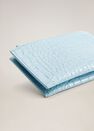 Mango - lt-pastel blue Croc- effect zipper purse Mango - lt-pastel blue Croc- effect zipper purse