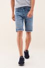 Salsa Jeans - Blue Loose Denim Shorts With Side Strip Salsa Jeans - Blue Loose Denim Shorts With Side Strip