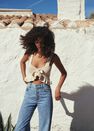 Mango - Light Beige Knitted Cropped Top, Women Mango - Light Beige Knitted Cropped Top, Women