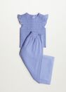 Mango - lt-pastel purple Ruched blouse with ruffles Mango - lt-pastel purple Ruched blouse with ruffles