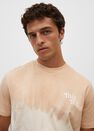 Mango - lt pastel brown Message tie-dye t-shirt, Men Mango - lt pastel brown Message tie-dye t-shirt, Men
