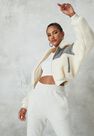 Missguided - White Borg Teddy Reflective Bomber Jacket Missguided - White Borg Teddy Reflective Bomber Jacket