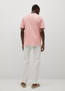 Mango - lt-pastel pink Embroidered cotton message t-shirt, Men Mango - lt-pastel pink Embroidered cotton message t-shirt, Men
