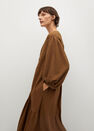 Mango - medium brown Fluted hem dress Mango - medium brown Fluted hem dress