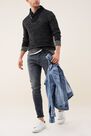Salsa Jeans - Black Knitted Jersey With Works Salsa Jeans - Black Knitted Jersey With Works