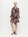Reserved - Ladies’ Plumetis Dress With Floral Pattern - Black Reserved - Ladies’ Plumetis Dress With Floral Pattern - Black
