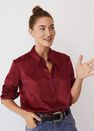 Mango - Dark Red Satin Shirt Mango - Dark Red Satin Shirt
