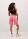 Mango - bright pink Denim bermuda shorts with frayed hem, Women Mango - bright pink Denim bermuda shorts with frayed hem, Women