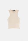 Missguided - Nude Rib Racer Front Crop Top Missguided - Nude Rib Racer Front Crop Top