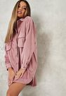 Missguided - Pink Blush Soft Cord Oversized Shirt Dress Missguided - Pink Blush Soft Cord Oversized Shirt Dress