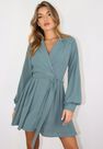 Missguided - Green Sage Tie Belt Collared Skater Dress Missguided - Green Sage Tie Belt Collared Skater Dress