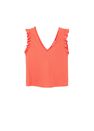 Mango - bright red Ruffled strap top, Women Mango - bright red Ruffled strap top, Women