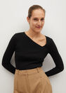 Mango - Black Asymmetric Knit Sweater Mango - Black Asymmetric Knit Sweater