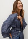 Mango - navy Embroidered cotton caftan Mango - navy Embroidered cotton caftan