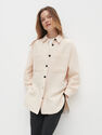 Reserved - Ladies’ Structural Fabric Oversized Shirt - Beige Reserved - Ladies’ Structural Fabric Oversized Shirt - Beige