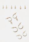 Missguided - Gold Look Arrow Stud And Hoops 6 Pack, Women Missguided - Gold Look Arrow Stud And Hoops 6 Pack, Women