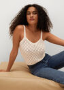 Mango - light beige Knitted cropped top, Women Mango - light beige Knitted cropped top, Women