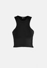 Missguided - Black Rib Racer Front Crop Top Missguided - Black Rib Racer Front Crop Top