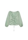 Mango - green Cotton blouse with ruched detail Mango - green Cotton blouse with ruched detail