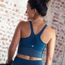 DOMYOS - Extra Large Seamless Long Dynamic Yoga Sports Bra, Dark Petrol Blue DOMYOS - Extra Large Seamless Long Dynamic Yoga Sports Bra, Dark Petrol Blue