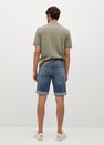 Mango - open blue Dark wash denim Bermuda shorts, Men Mango - open blue Dark wash denim Bermuda shorts, Men