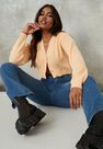 Missguided - Peach Basic Knit Crop Cardigan Missguided - Peach Basic Knit Crop Cardigan