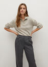 Mango - Lt pastel grey Pleat detail trousers Mango - Lt pastel grey Pleat detail trousers