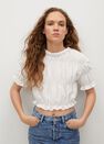 Mango - natural white Draped crop top Mango - natural white Draped crop top
