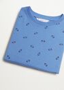 Mango - Medium Blue Boats Printed Cotton T-Shirt, Kids Boy Mango - Medium Blue Boats Printed Cotton T-Shirt, Kids Boy