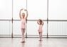DOMYOS - 12-13 Years Girls' Mixed Media Ballet Skirted Leotard, Candyfloss DOMYOS - 12-13 Years Girls' Mixed Media Ballet Skirted Leotard, Candyfloss
