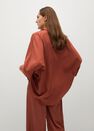 Mango - Medium Orange Oversize Flowy Shirt Mango - Medium Orange Oversize Flowy Shirt
