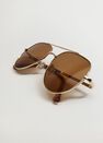 Mango - gold Aviator frame sunglasses, Women Mango - gold Aviator frame sunglasses, Women