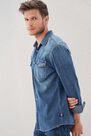 Salsa Jeans - Blue Slim Fit Denim Branded Shirt Salsa Jeans - Blue Slim Fit Denim Branded Shirt