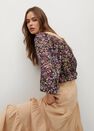 Mango - black Printed off-shoulder blouse Mango - black Printed off-shoulder blouse