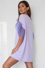 Missguided - Lilac Organza Sleeve T Shirt Dress Missguided - Lilac Organza Sleeve T Shirt Dress