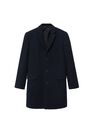 Mango - navy Tailored wool-blend overcoat Mango - navy Tailored wool-blend overcoat
