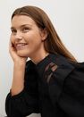 Mango - black Frilled openwork blouse Mango - black Frilled openwork blouse